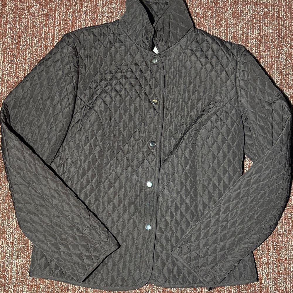 Briggs New York Quilted brown lightweight barn Jacket snap front preppy classic